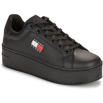 Plateausneaker TOMMY JEANS TJW FLATFORM ESS Gr. 36, schwarz Damen Schuhe Freizeitschuh, Halbschuh, Schnürschuh mit gepolstertem Schaftrand Bestseller