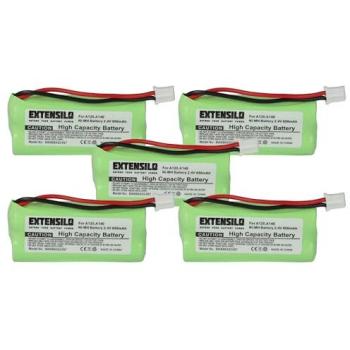 Ensemble de 5 batteries EXTENSILO pour Universum CL15 SL15 téléphone sans fil (850mAh, 2,4V, NiMH)