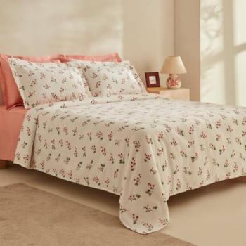 Karaca Silvie, set de literie en coton 100%, couleur rouge