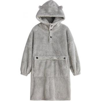 Peignoir à capuche en polaire pour l'hiver