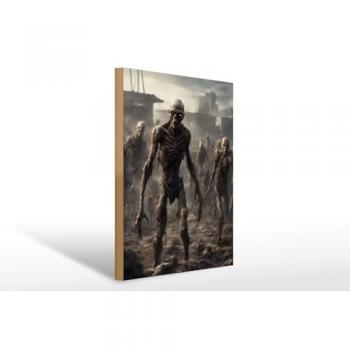 Holzschild Post-Apokalypse Zombie Horde 20x30cm
