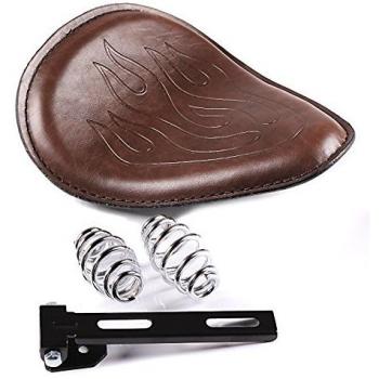 Asiento Solo Bobber Flame con muelles marrón para Harley Davidson Softail Custom (FXSTC)