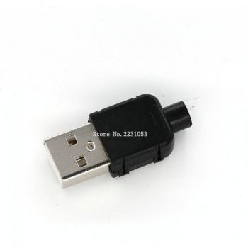 10 Sets USB 2.0 A Type Male 4-Pin Solder Connectors Black Plastic