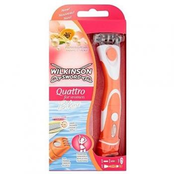 Wilkinson Sword Quattro Scheermes voor Vrouwen, Koraalkleur, Bikini variant