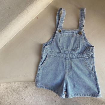 Mono corto de mezclilla para niño, pantalones cortos informales de algodón para niña 2022