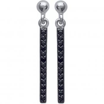 Les Trésors De Lily K3812 Silver Goddess Black Rhodium Earring Set