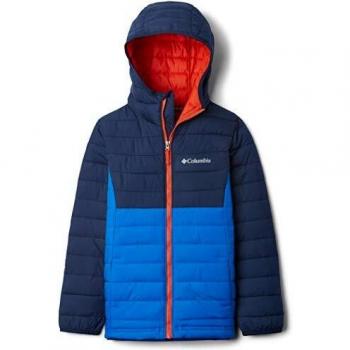 Boys Powder Lite Hooded Jacket Columbia – Super Blue, XL (Junge)