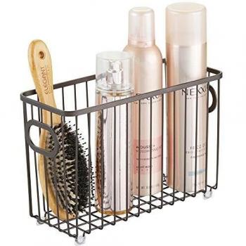 MDesign Industrial Style Metal Basket – 25.7 × 10.4 × 16.8 cm – Sleek Bronze