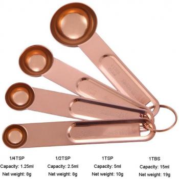 8 Teile Messbecher und Löffel Set in Rose Gold