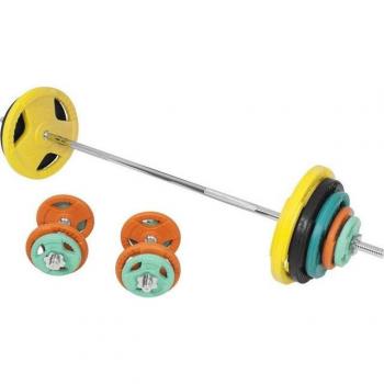 GORILLA SPORTS Full-Body Hantelset 100 kg – Langhantel + Kurzhanteln