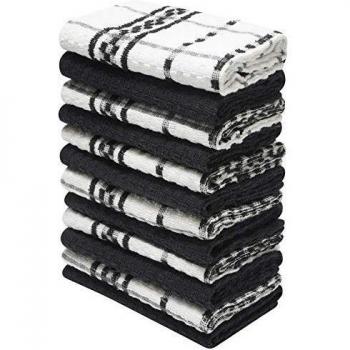2 Pack Black and White Check Tea Towels