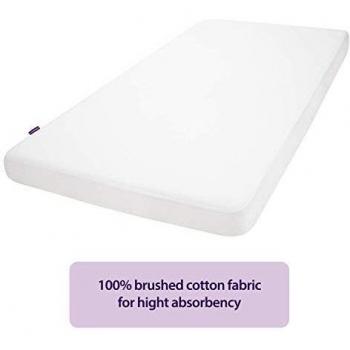 White Cotton Mattress Protector – ClevaMama 135x190
