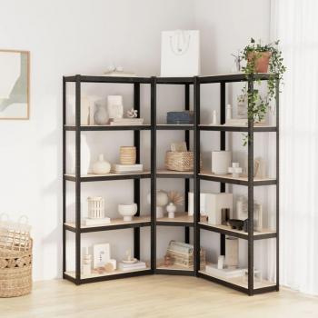 5-Tier Anthracite Shelves (3 Pack)