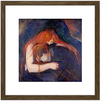 Edvard Munch Vampire (1895) – 8x8″ Wooden Mounted Art Print