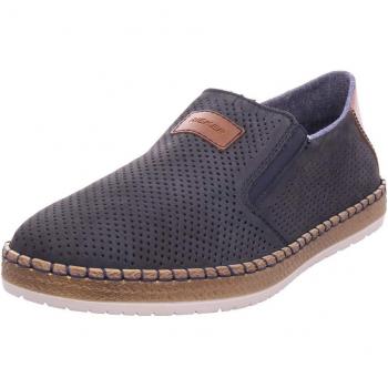 Rieker Herren Slipper, Modell B5266, Blau (Ozean/Amaretto 14), 41 EU