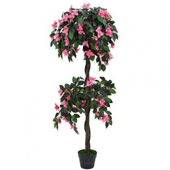 Green and Pink Artificial Rhododendron Plant with Pot 155 cm