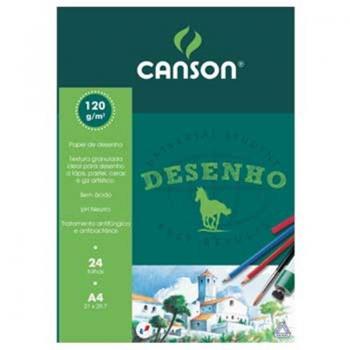 Bloco de Desenho A4 120g Colado 24 Folhas