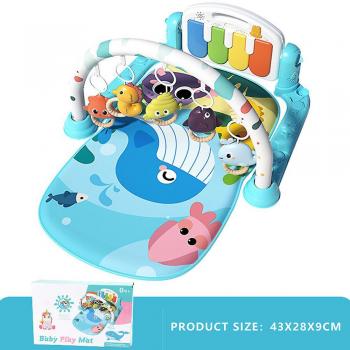 Tapis de jeu de piano pour bébé avec pédales et anneaux de saisie