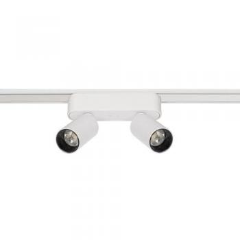 Luz Led de Carril Magnético 25 mm, Doble 10 W, 48 V, Color Blanco Cálido 2700 K