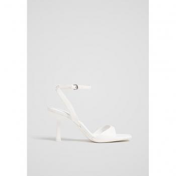 Stradivarius Stiletto-Heel Sandals Ecru 6