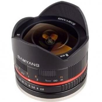 Samyang 8 mm F2.8 UMC Fisheye II (schwarz) Objektiv für Canon EF-M Mount