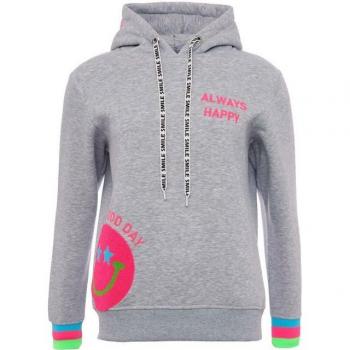 Always Happy Hoodie – Zwillingsherz Edition, grauer Frottee