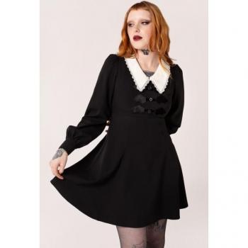 Hell Bunny Korte Jurk – Batilda Dress – XS tot XXL – Vrouwen – Zwart-Wit