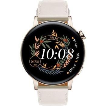 Huawei Watch GT 3 42mm Edición Elegant Dorado con Correa de Piel Blanca