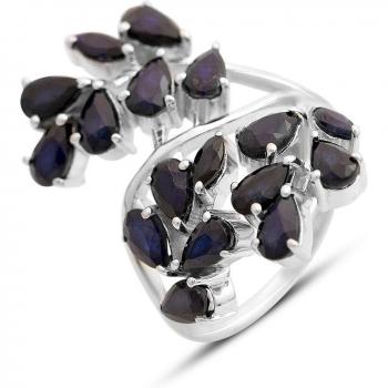 Radiant Sapphire Elegance Ring – 4.75 ct, 6.02 g Silver Alloy