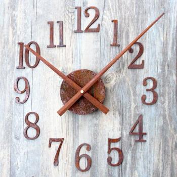 40CM-80CM Vintage Style Wall Clock with Metal Sticker