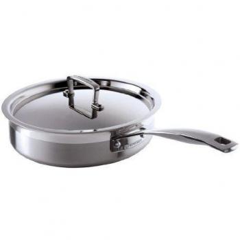 Sartén de 24 cm con tapa de acero inoxidable Le Creuset