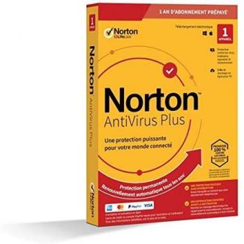 Norton™ Antivirus Plus 2023 | 1 Appareil | Sauvegarde cloud pour PC | 1 An d'Abonnement | PC/Mac | Envoi par la poste