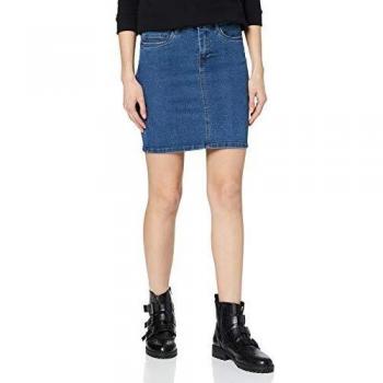 VERO MODA Damen Mr S 7‑Schlittchen Skirt – Mittelblau XL