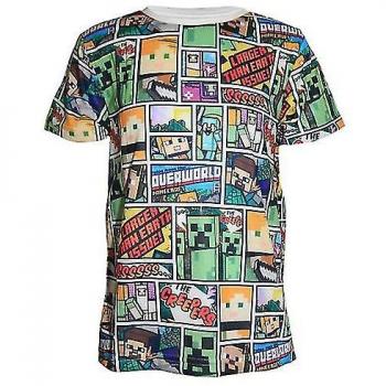 Maglia Minecraft Overworld Kids 9–10 – Variante Nera