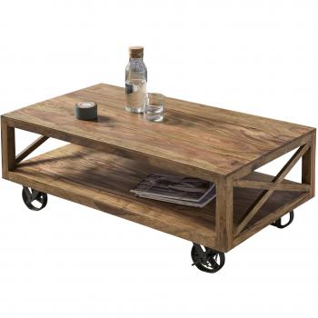 Wohnzimmermöbel: Sheesham Couchtisch 110 cm – Quadratischer Massivholz‑Tisch