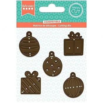 ARTEMIO Holiday Ball Cutting Set – White, 5 Die, 2.8–3.1 cm Grey