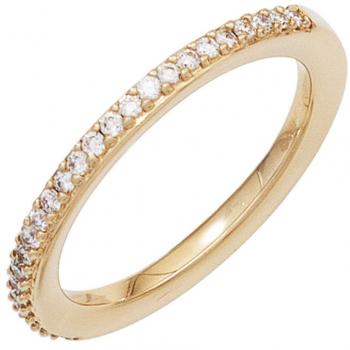Jobo Damenring 585 Gold Gelbgold 26 Diamanten Brillanten 0,21ct. Größe 56