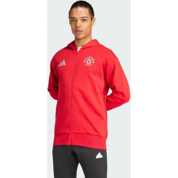 Červená pánská bunda s kapucí Adidas Manchester United 24/25