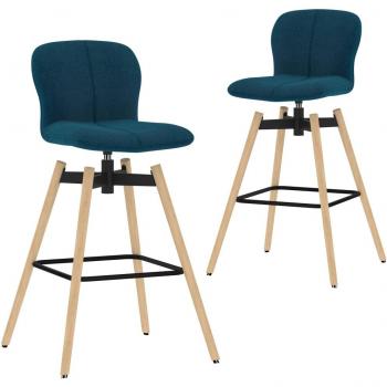 VidaXL Esszimmer Barstühle 2er Set Drehbar Blau