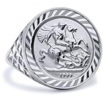 10th Krugerrand St. George Dragon Slayer Ring, Sterling Silver – ARN081