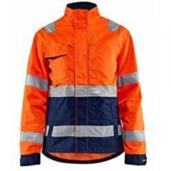 Chaqueta de Trabajo con Brillo Naranja/Marino para Mujer XS