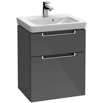 Villeroy und Boch Subway 2.0 Waschtisch-Unterschrank A90700DH, 2 Auszüge, Griff silbermatt, 48,5x59x38cm, glossy white