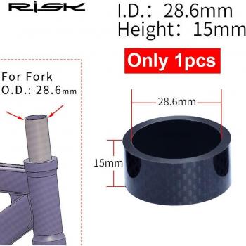 RISK 5pcs Carbon Fiber Headset Spacers for 28.6-31.8mm OD2 Stem