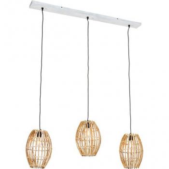 Lampada a sospensione in bambù con 3 luci