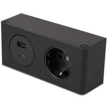 Kalb 2-fach Steckdosenleiste mit 2 USB-Anschlüssen, 1x 230V, schwarz