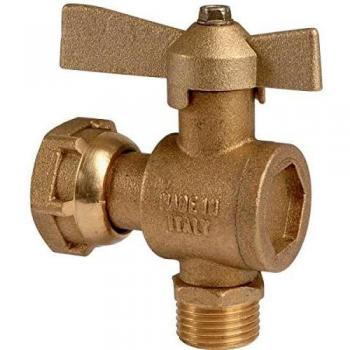 Valve à angle avec bille sphérique – M ¾ / F ¾ – position avant/après compteur – Ravani