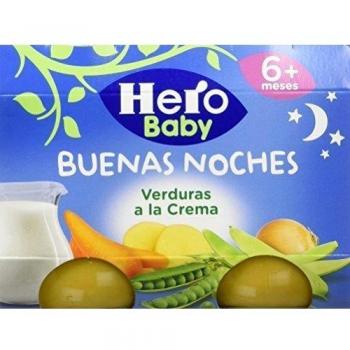 Hero Baby Buenas Noches Tarritos de Verduras a la Crema, 6 meses, 2 x 190g