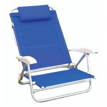 Spiaggina Papillon in alluminio con braccioli e cuscino