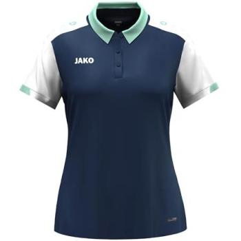 JAKO Damen Polo Dynamic – Marine, Weiß, Minze, L (42/44), Sportshirt