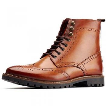 Base London Boone Tan Leather Brogue Boots